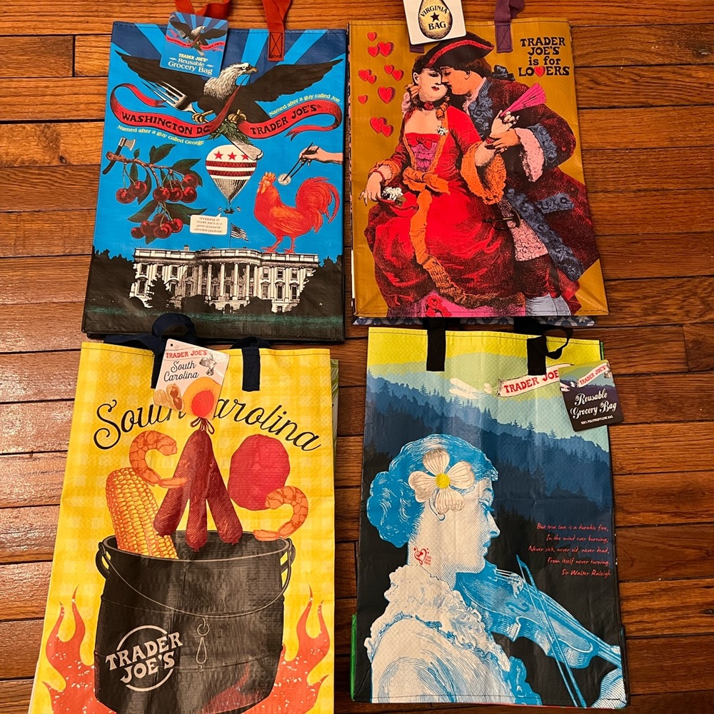Trader Joes Washington DC, Virginia, North Carolina, South Carolina Bags NWT